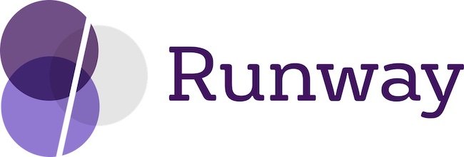 Logo with purple and gray abstract shapes and the word 'Runway' in purple text.
